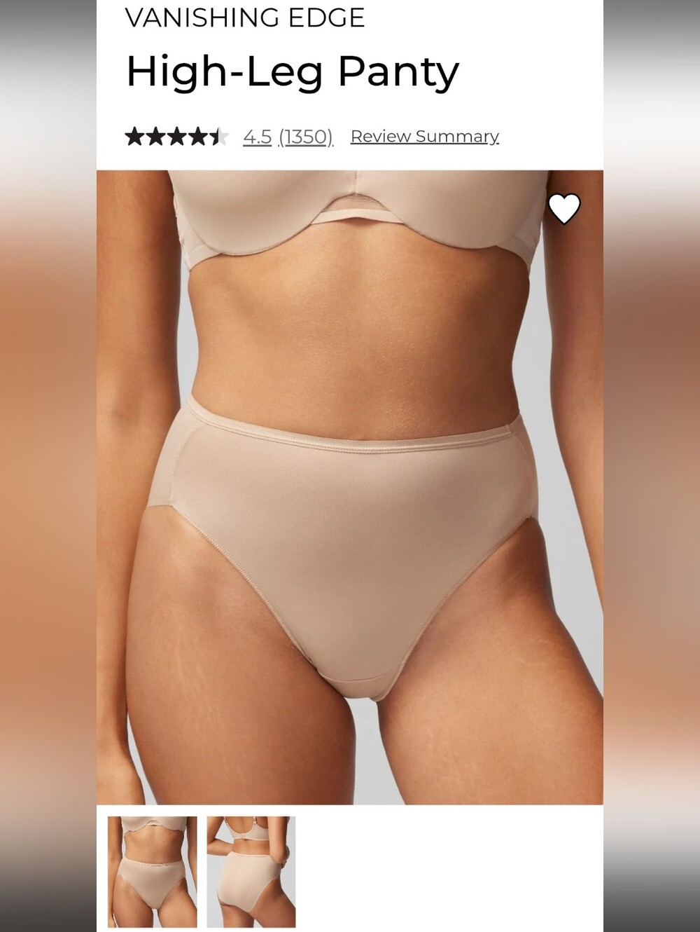 Soma Vanishing Edge High-Leg Panty - Nude